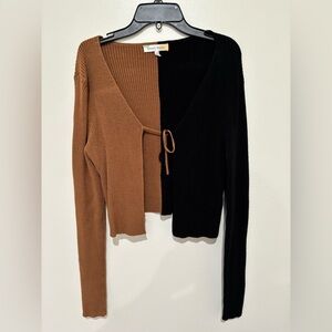 Hazel Moon Two tone Brown and Black Cardigan size medium